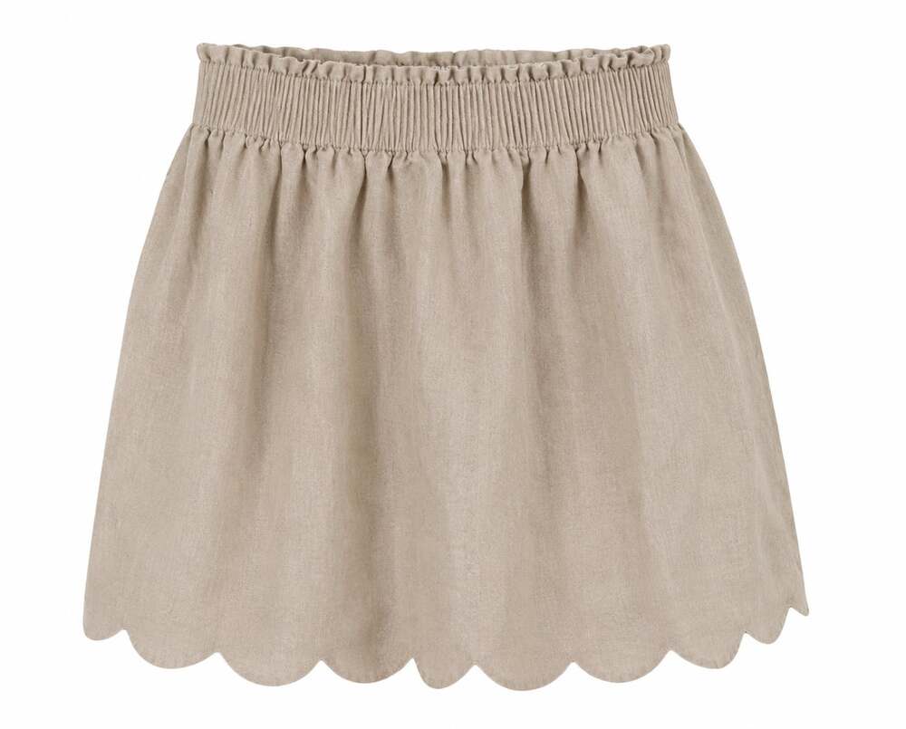 J.Crew Scalloped Linen-Cotton Skirt